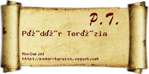 Pádár Terézia névjegykártya